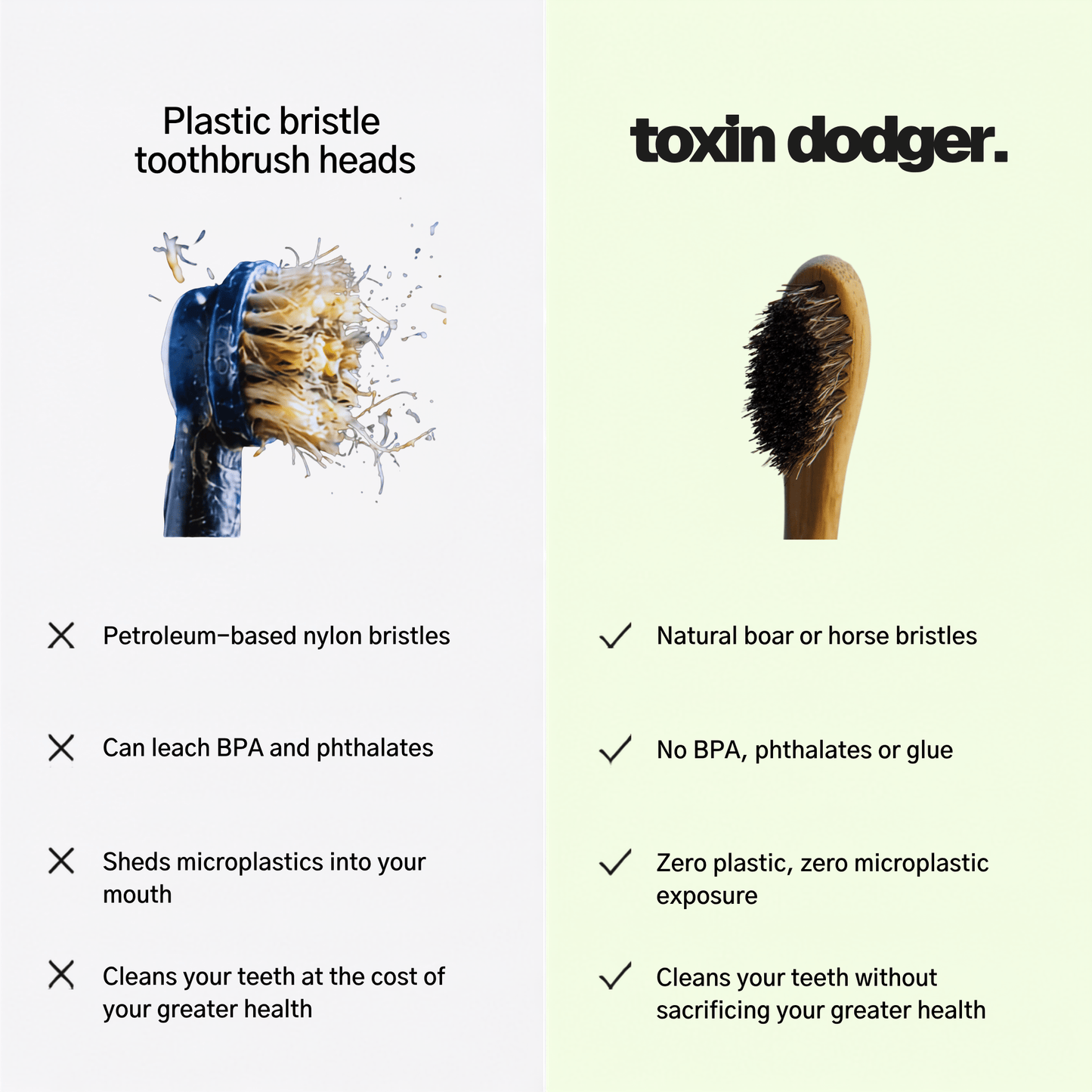 Natural Bristle Electric Toothbrush Heads (Sonicare Compatible) - 4 pack - Toxin Dodger