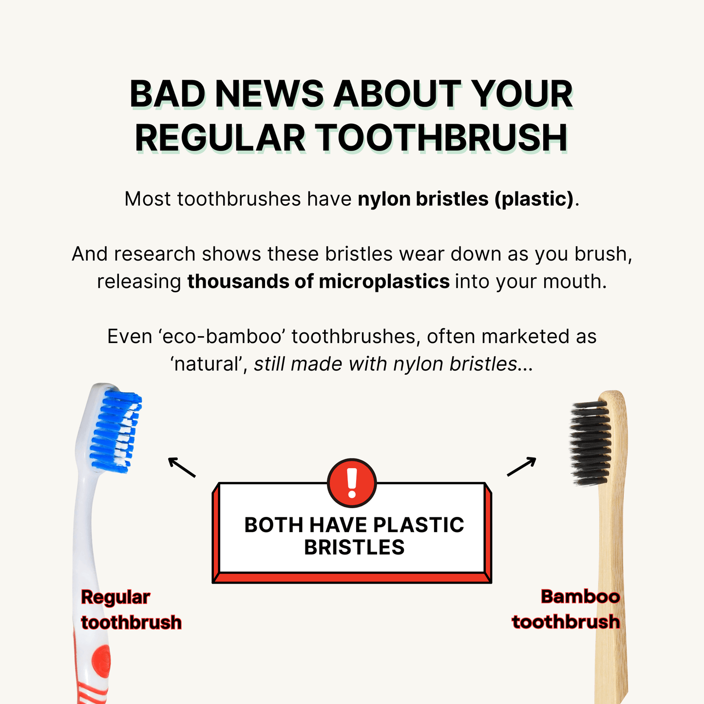 TOXIN DODGER Boar or Horse Bristle Toothbrush (4 Pack)