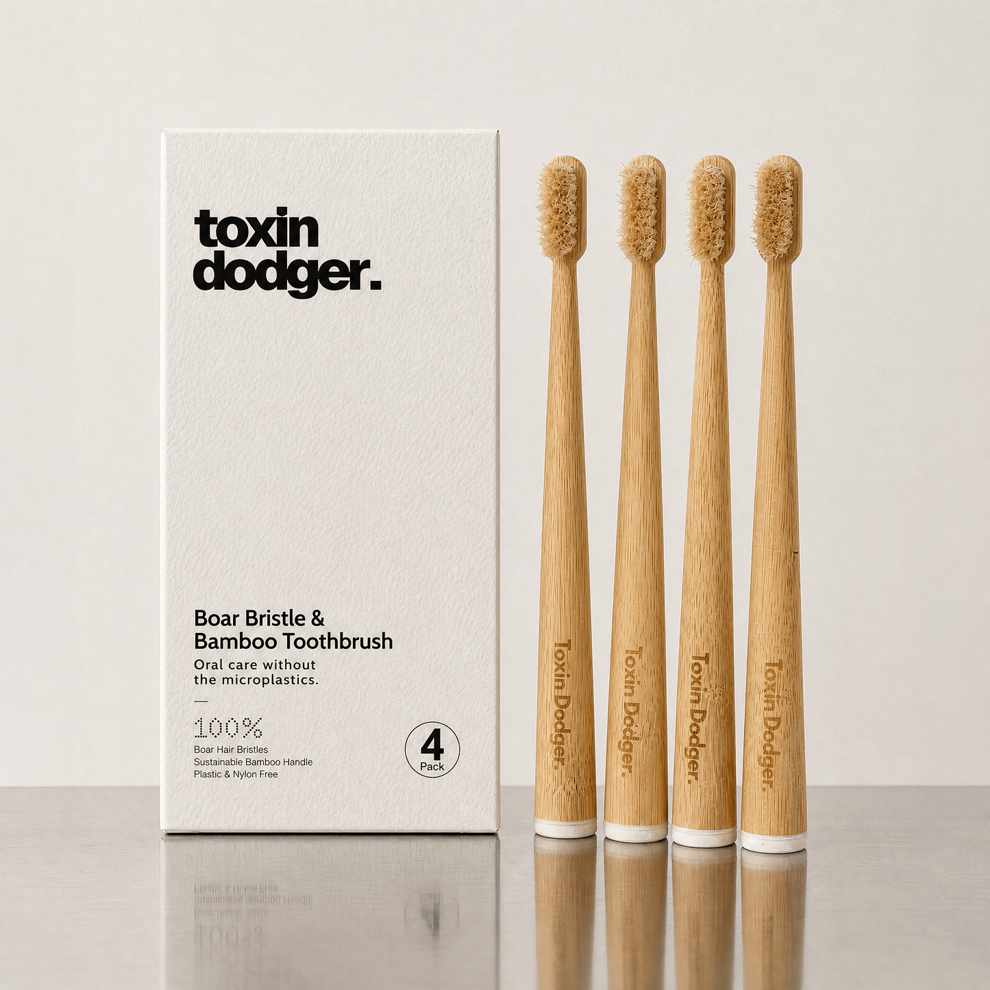 Boar or horse bristle toothbrush (4 Pack) - Toxin Dodger