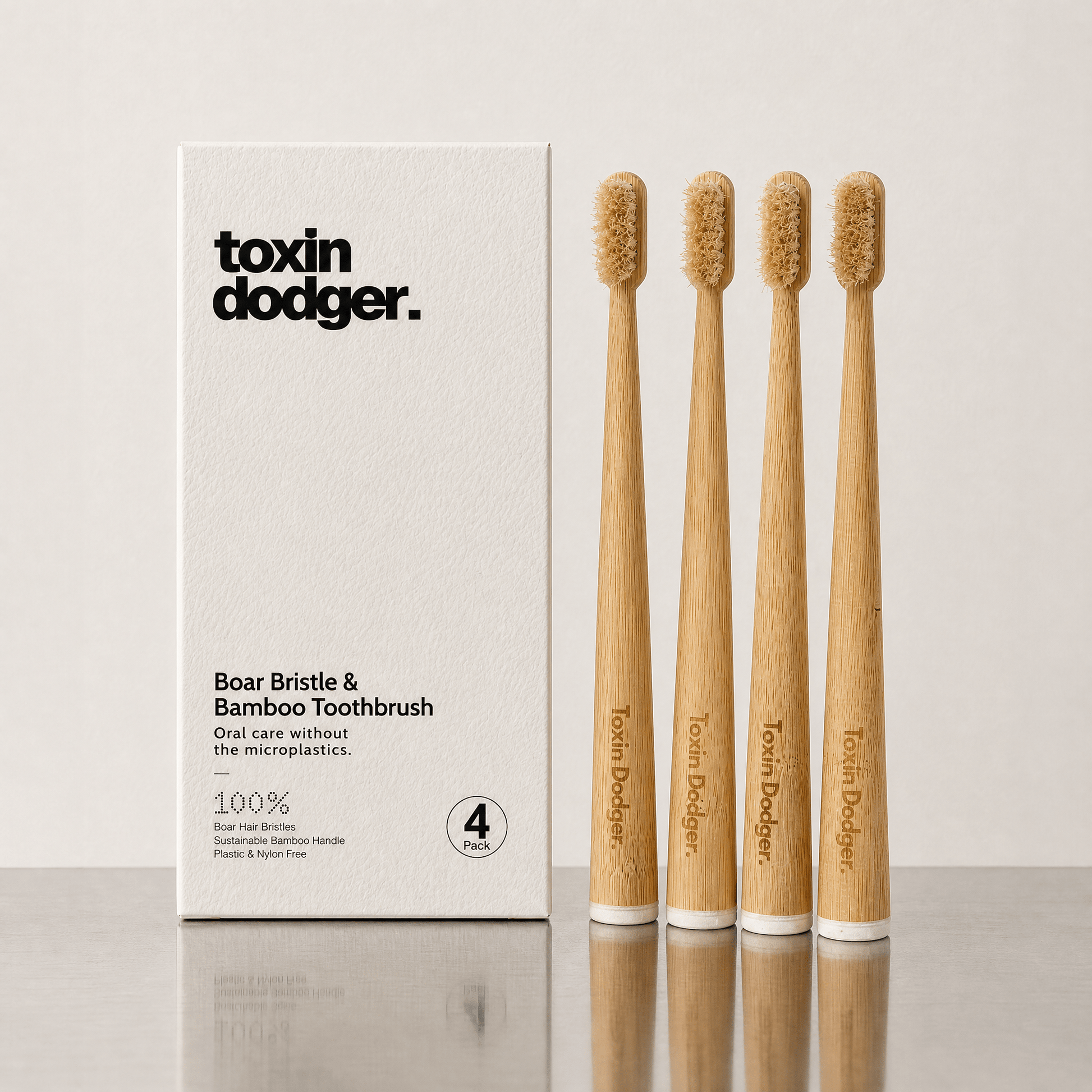Boar or horse bristle toothbrush (4 Pack) - Toxin Dodger