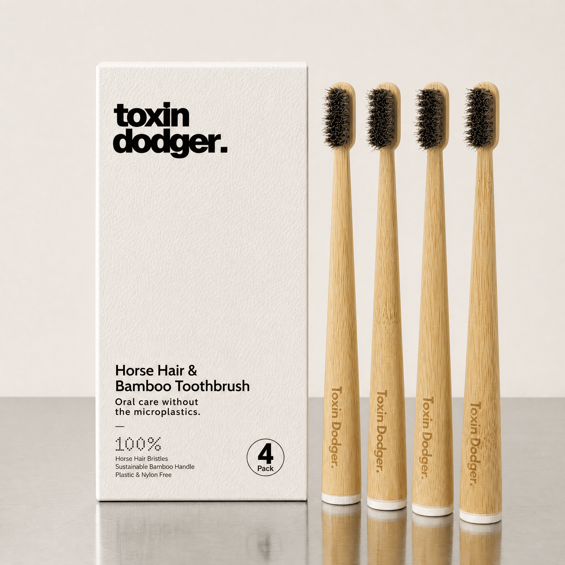 Boar or horse bristle toothbrush (4 Pack) - Toxin Dodger