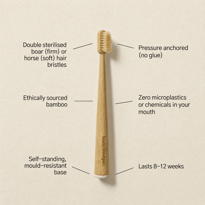 Boar or horse bristle toothbrush (4 Pack) - Toxin Dodger