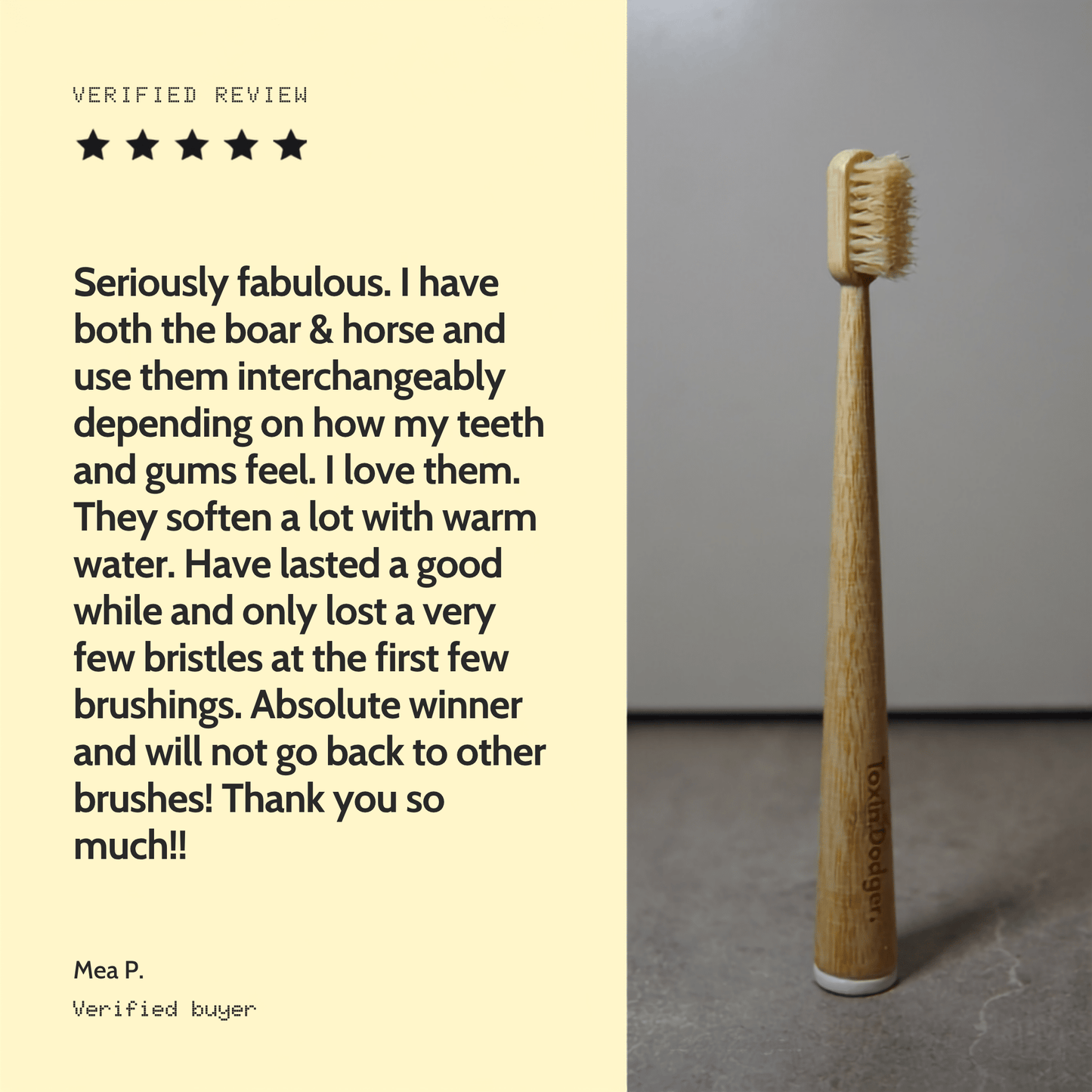 Boar or horse bristle toothbrush (4 Pack) - Toxin Dodger