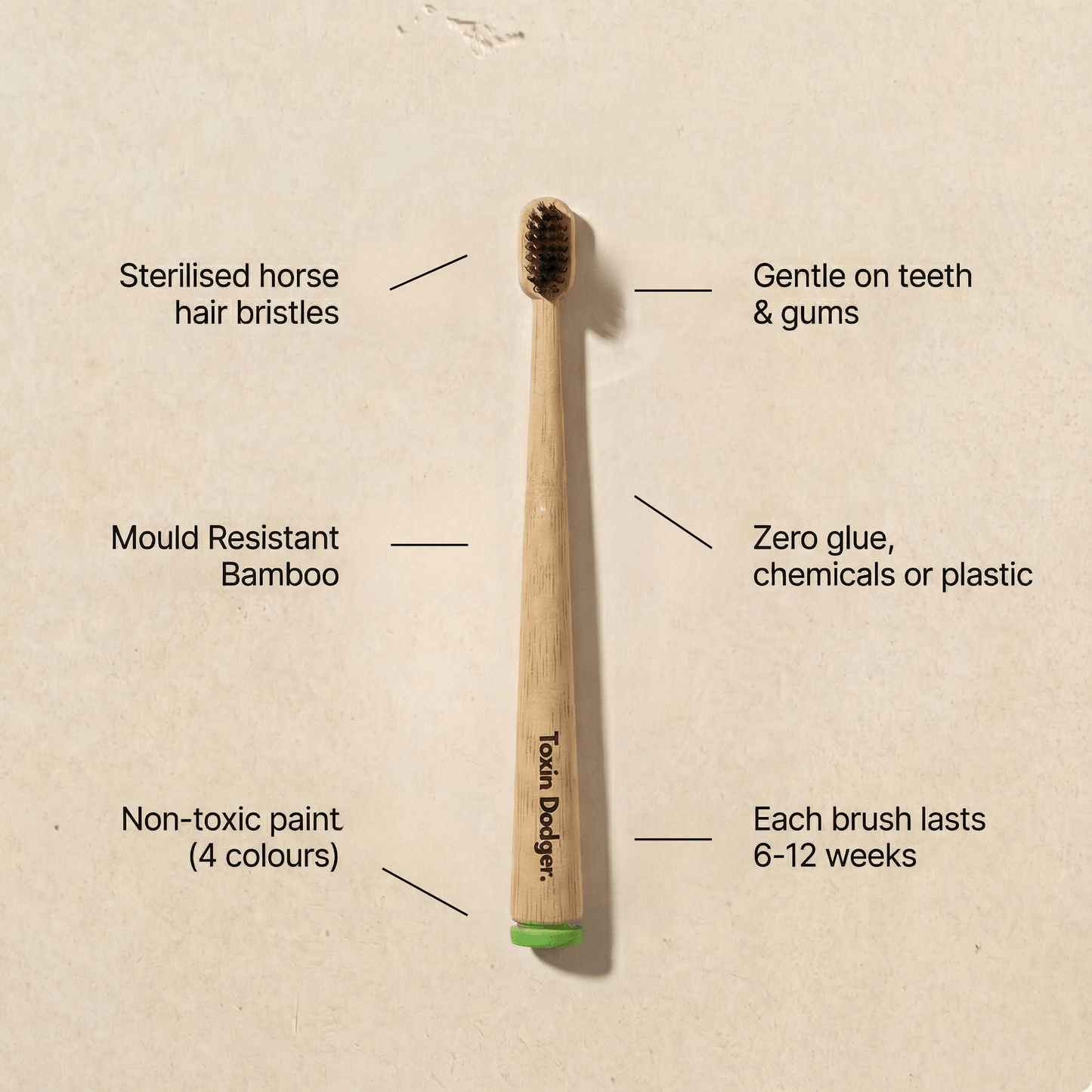 KIDS Horse Hair Bristle & Toothbrush (4-pack)