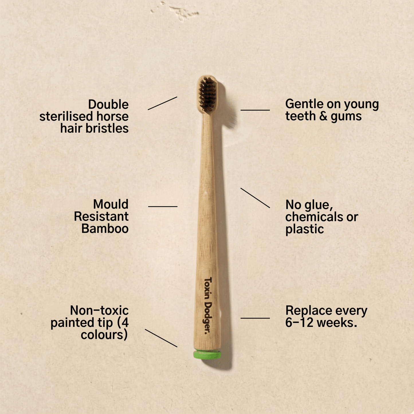 KIDS Natural Bristle Toothbrush (4-pack) - Toxin Dodger