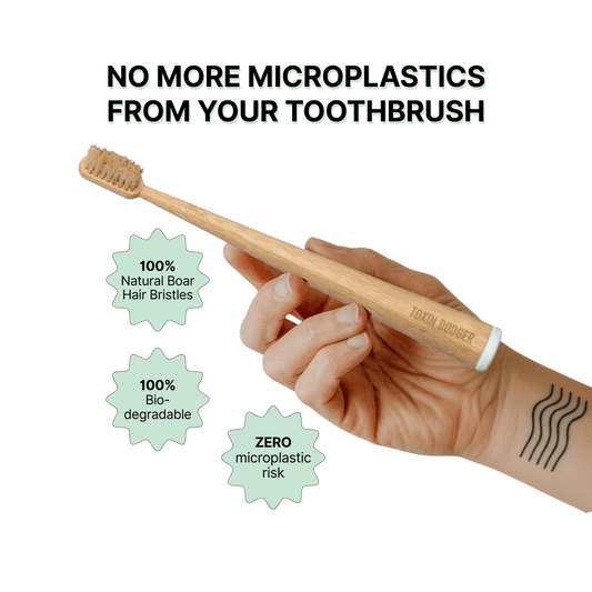 Microplastic-Free Boar Bristle & Bamboo Toothbrush (4 Pack)