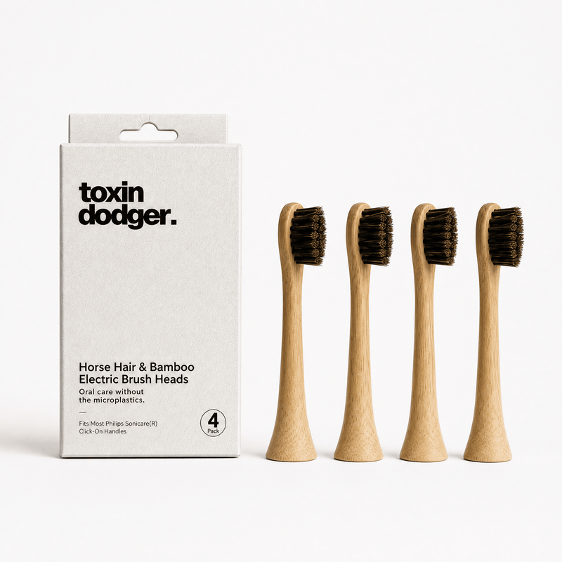 Natural Bristle Electric Toothbrush Heads (Sonicare Compatible) - 4 pack