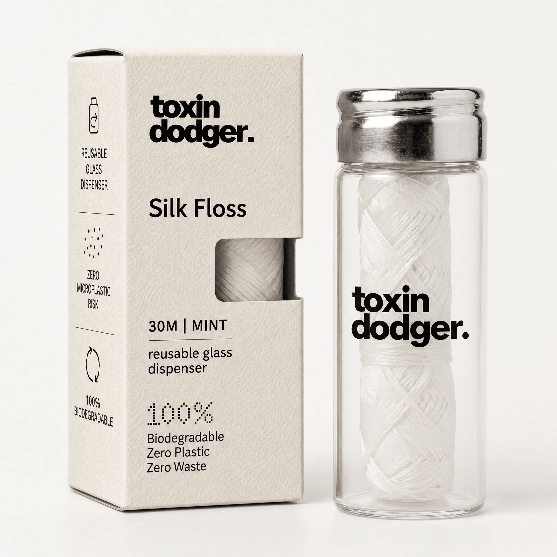 Silk Floss (30m) - zero plastic dental floss - Toxin Dodger